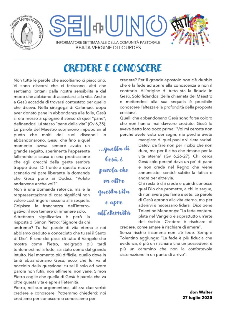 Credere e conoscere
