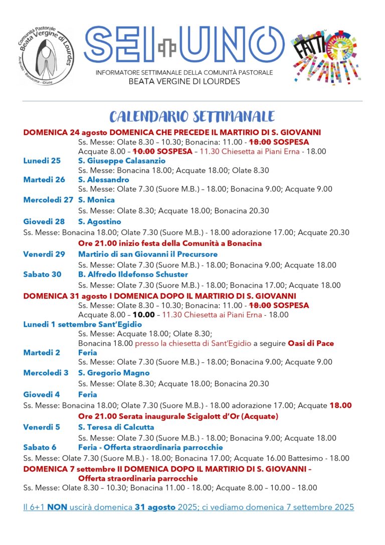24 e 31 Agosto