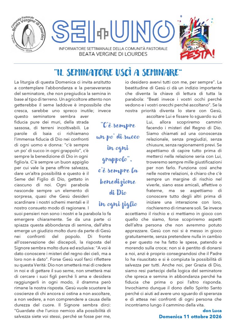 Il seminatore uscì a seminare